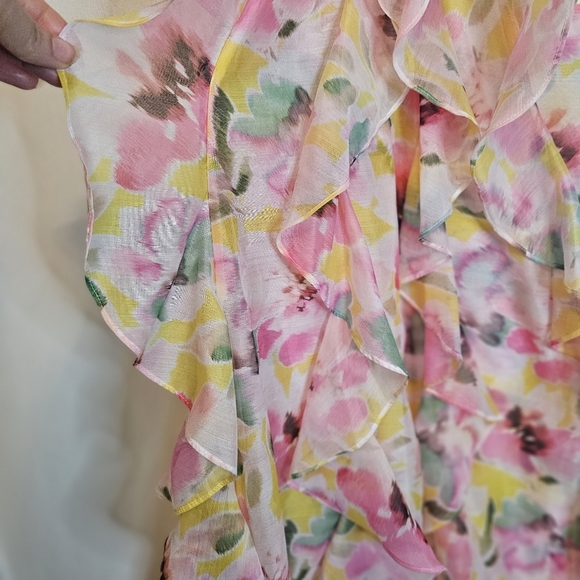NWOT MISA Los Angeles Miah Floral Ruffle Hello Yellow Floral Dress Size Small - Picture 6 of 10